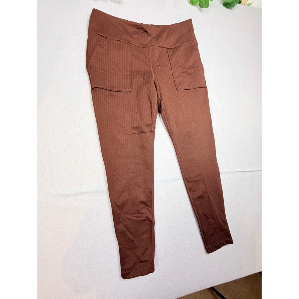 Mondetta Brown Herringbone High Rise Leggings with Pockets XL
